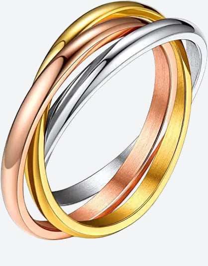 Anxiety Relief Spinner Ring – Geometric Three Ring