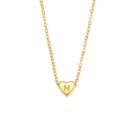 Initial Heart Necklace – 18K Gold Plated Love Pendant