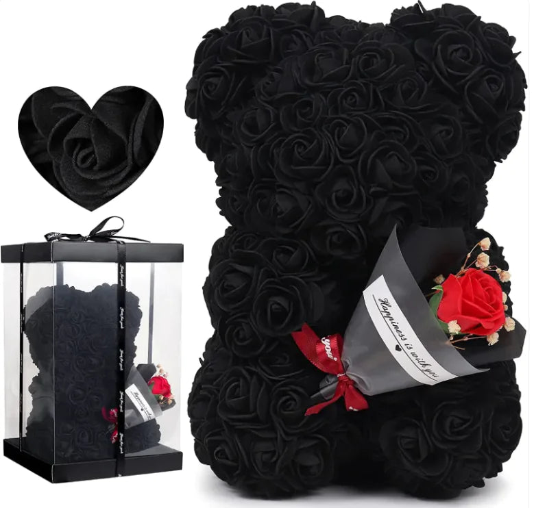 Rose Bear Gift Set – Preserved Flower Bouquet