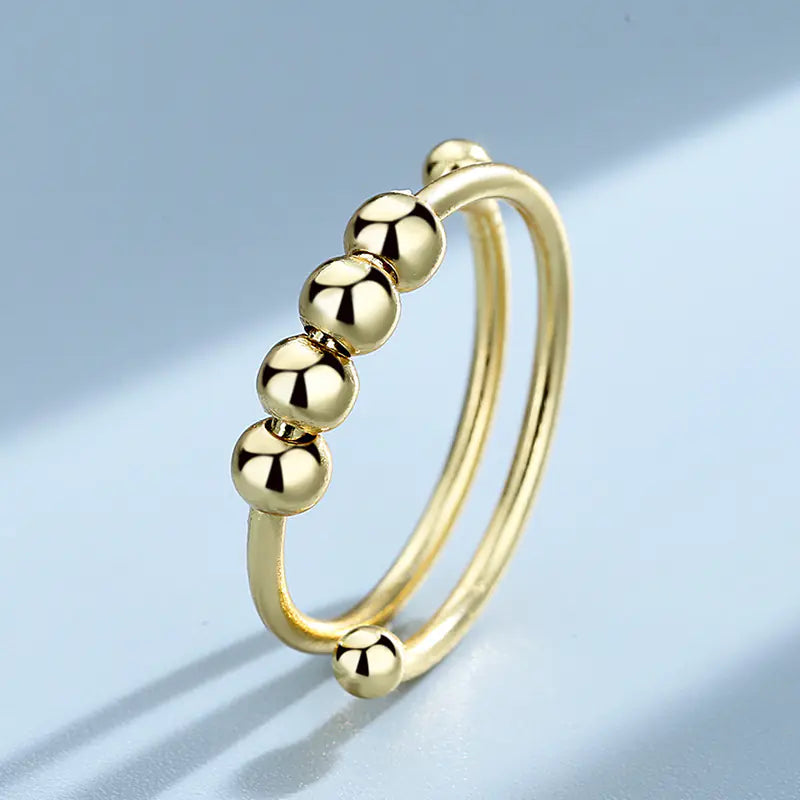 Anxiety Relief Spinner Ring – Geometric Beaded