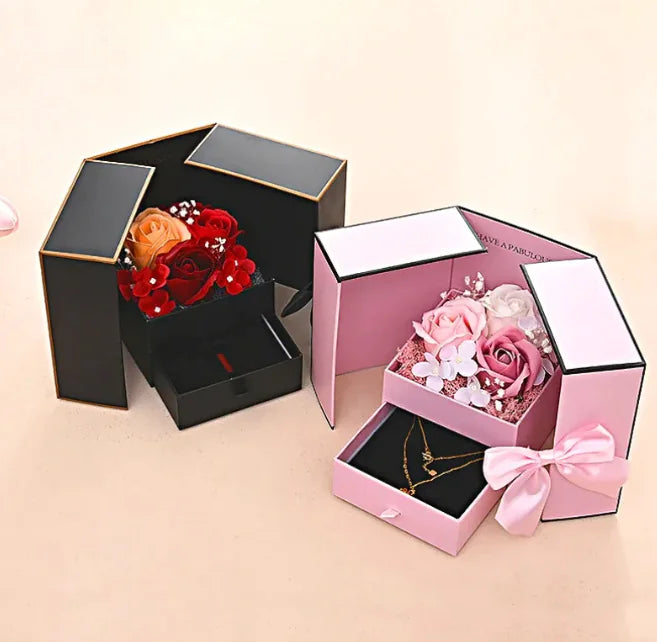 Rose Jewelry Gift Box – Double Opening Design