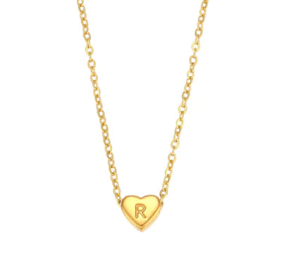 Initial Heart Necklace – 18K Gold Plated Love Pendant