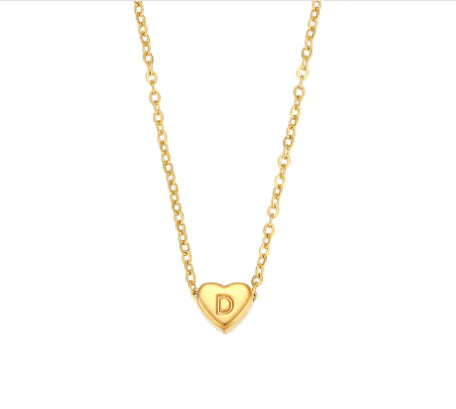 Initial Heart Necklace – 18K Gold Plated Love Pendant