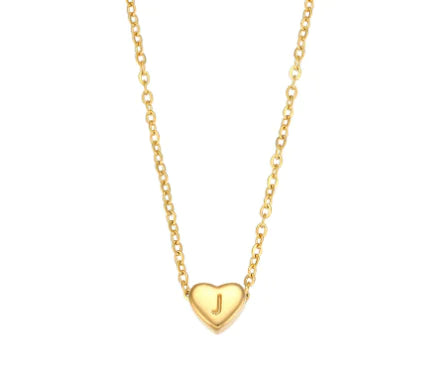Initial Heart Necklace – 18K Gold Plated Love Pendant