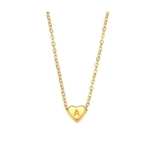 Initial Heart Necklace – 18K Gold Plated Love Pendant