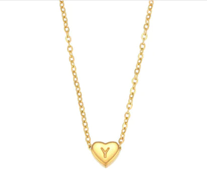 Initial Heart Necklace – 18K Gold Plated Love Pendant