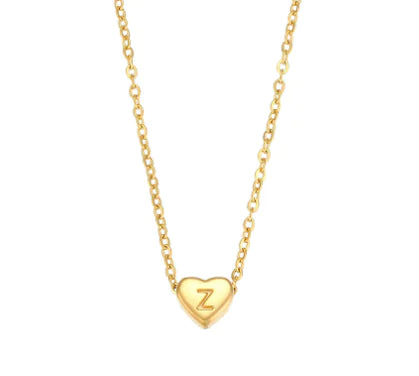 Initial Heart Necklace – 18K Gold Plated Love Pendant