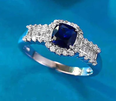 Sapphire Solitaire Ring – Sterling Silver