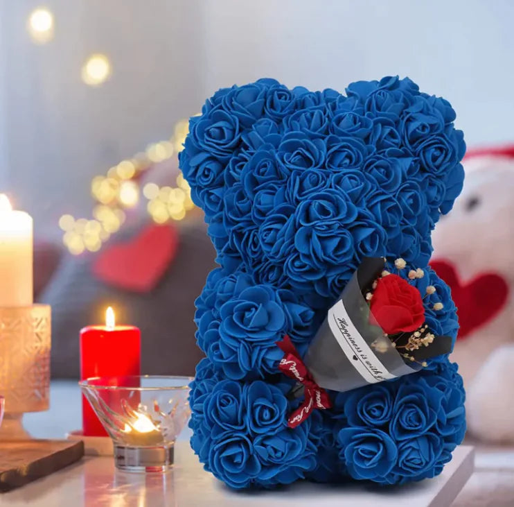 Rose Bear Gift Set – Preserved Flower Bouquet