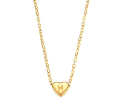 Initial Heart Necklace – 18K Gold Plated Love Pendant