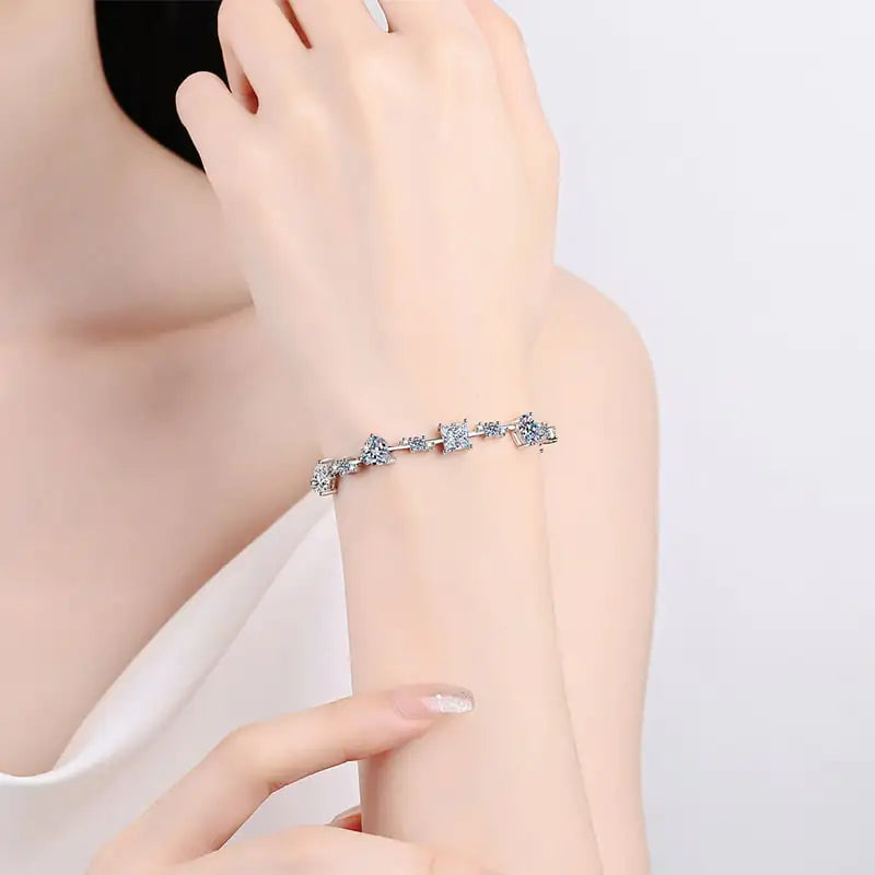 Sterling Silver Moissanite Bracelet – Starfall Design