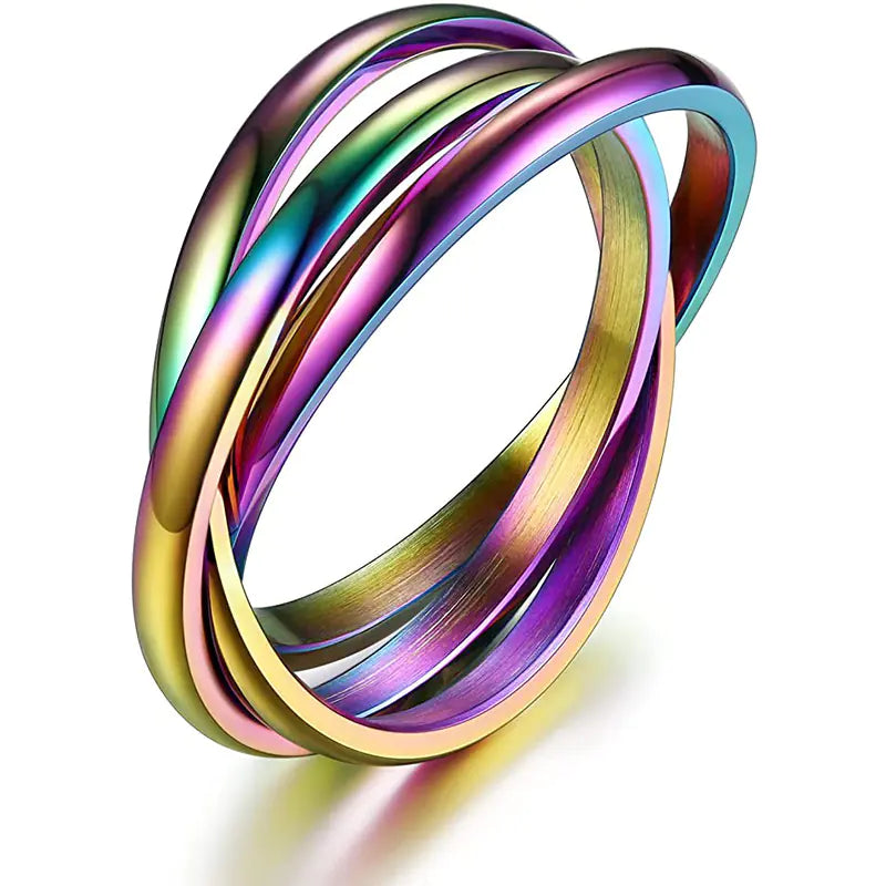 Anxiety Relief Spinner Ring – Geometric Three Ring
