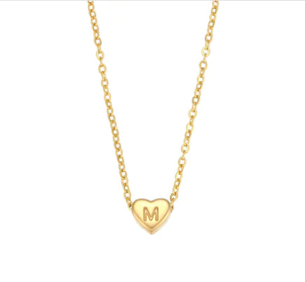 Initial Heart Necklace – 18K Gold Plated Love Pendant