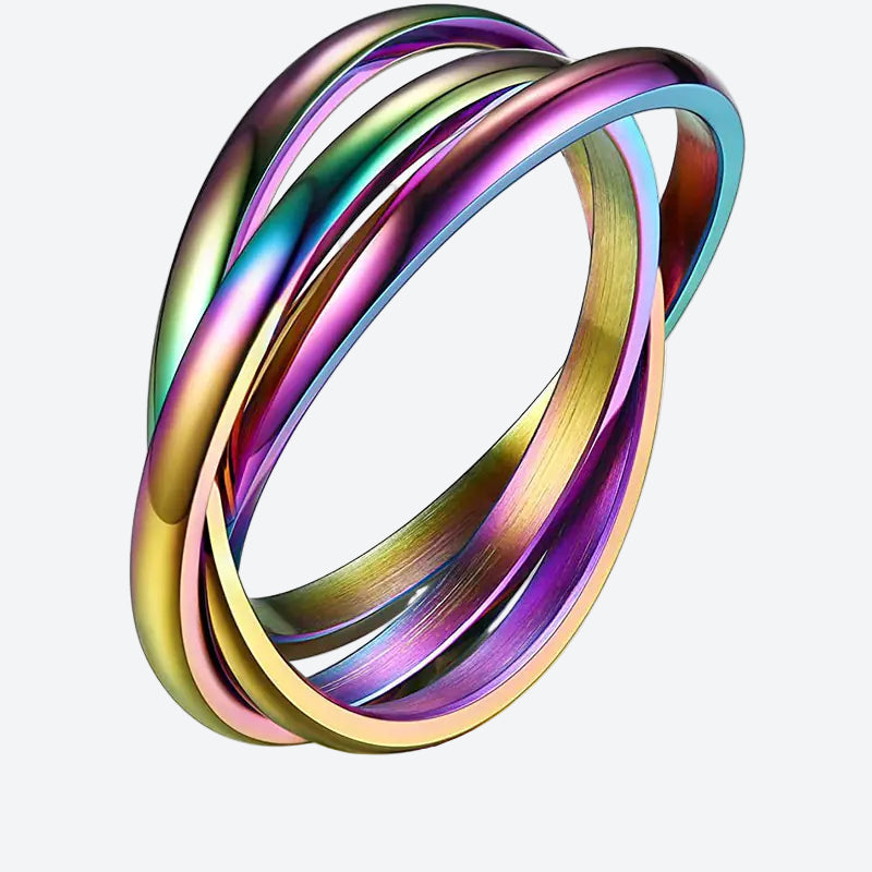 Anxiety Relief Spinner Ring – Geometric Three Ring