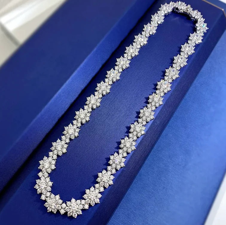 Sterling Silver Sunflower Necklace – 925 Flower Chain