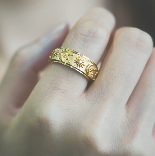 Anxiety Spinner Ring – Sun And Moon