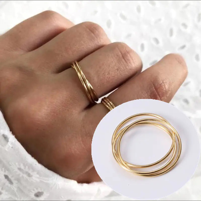 Minimalist Multi-Ring Women's Fashion Statement Ring