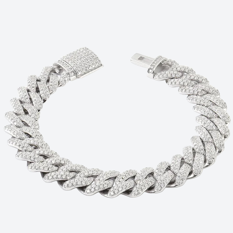 Moissanite Cuban Link Bracelet – Men’s Edition