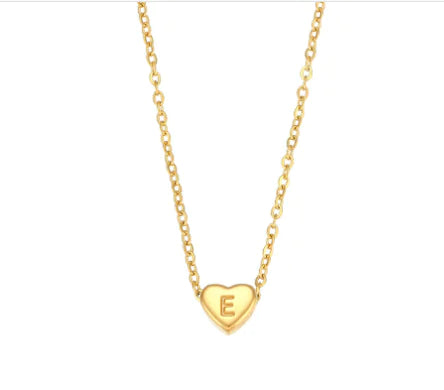 Initial Heart Necklace – 18K Gold Plated Love Pendant