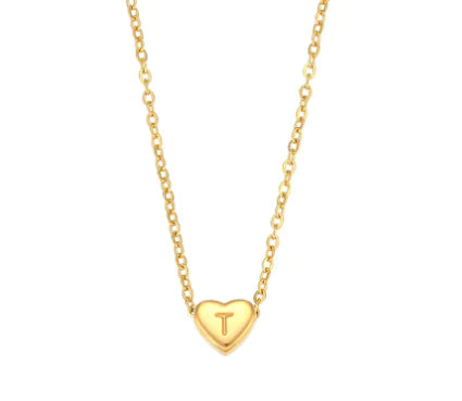 Initial Heart Necklace – 18K Gold Plated Love Pendant