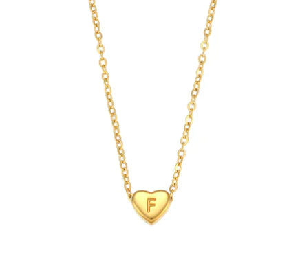 Initial Heart Necklace – 18K Gold Plated Love Pendant