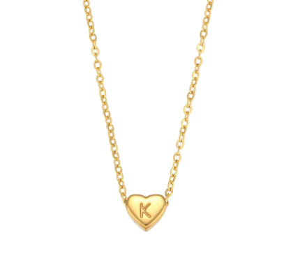 Initial Heart Necklace – 18K Gold Plated Love Pendant