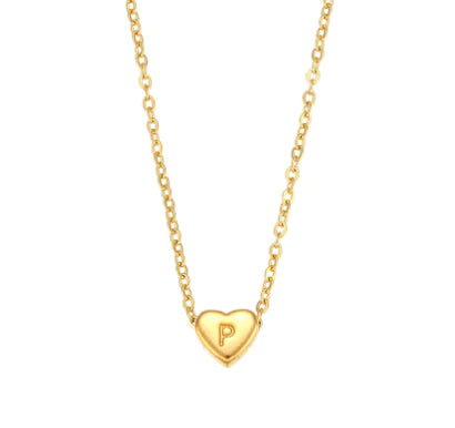 Initial Heart Necklace – 18K Gold Plated Love Pendant