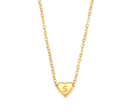 Initial Heart Necklace – 18K Gold Plated Love Pendant