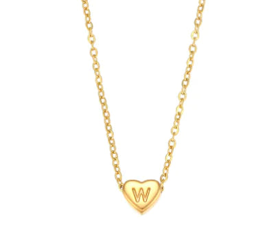 Initial Heart Necklace – 18K Gold Plated Love Pendant