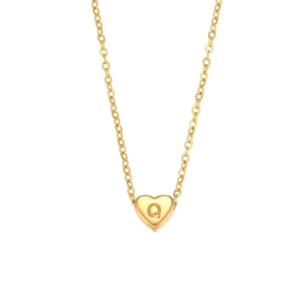 Initial Heart Necklace – 18K Gold Plated Love Pendant