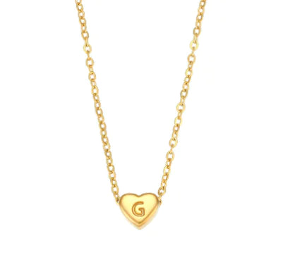 Initial Heart Necklace – 18K Gold Plated Love Pendant