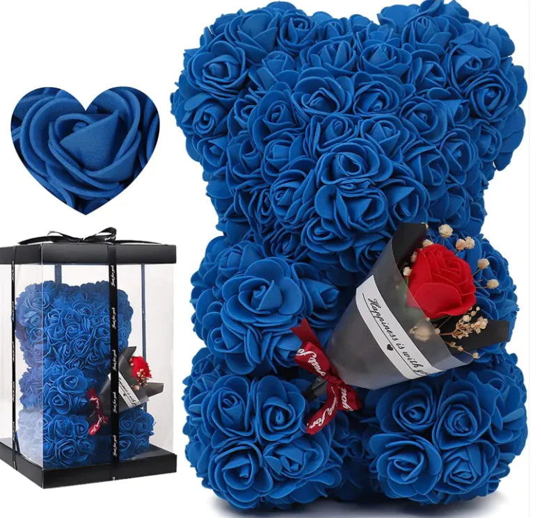 Rose Bear Gift Set – Preserved Flower Bouquet
