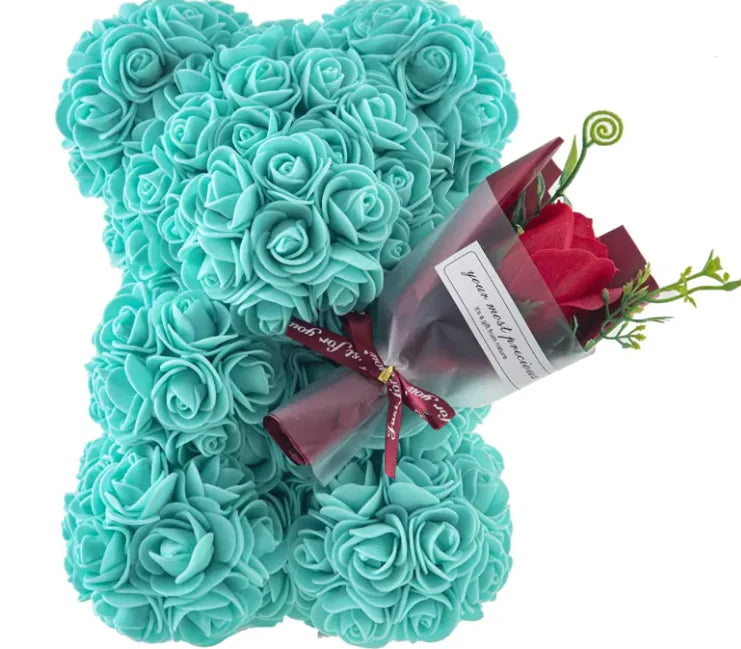 Rose Bear Gift Set – Preserved Flower Bouquet