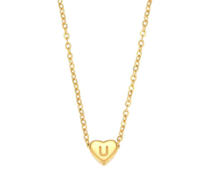 Initial Heart Necklace – 18K Gold Plated Love Pendant