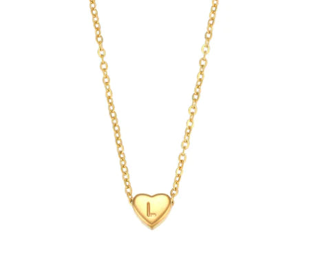 Initial Heart Necklace – 18K Gold Plated Love Pendant