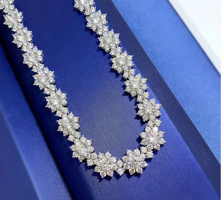 Sterling Silver Sunflower Necklace – 925 Flower Chain