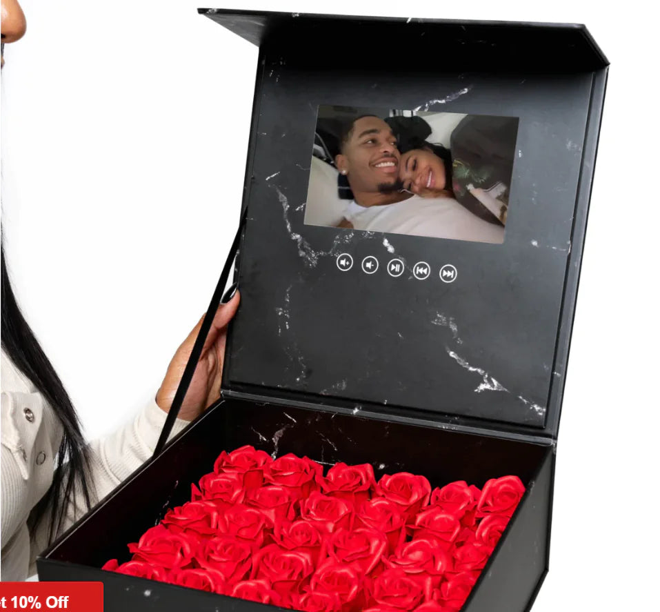 Video Gift Box with Roses – LCD Memory Edition