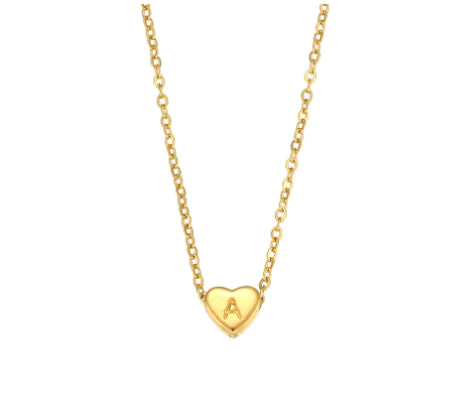 Initial Heart Necklace – 18K Gold Plated Love Pendant
