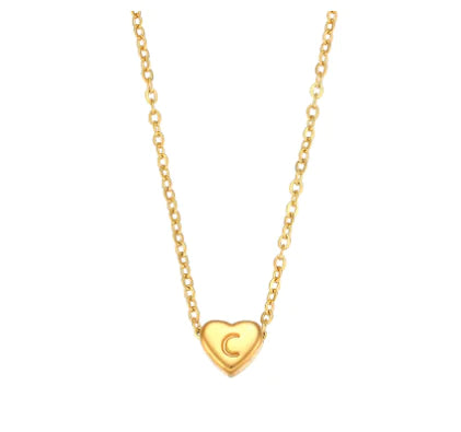 Initial Heart Necklace – 18K Gold Plated Love Pendant