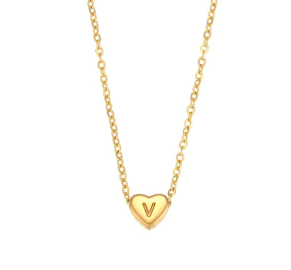 Initial Heart Necklace – 18K Gold Plated Love Pendant