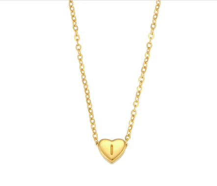 Initial Heart Necklace – 18K Gold Plated Love Pendant