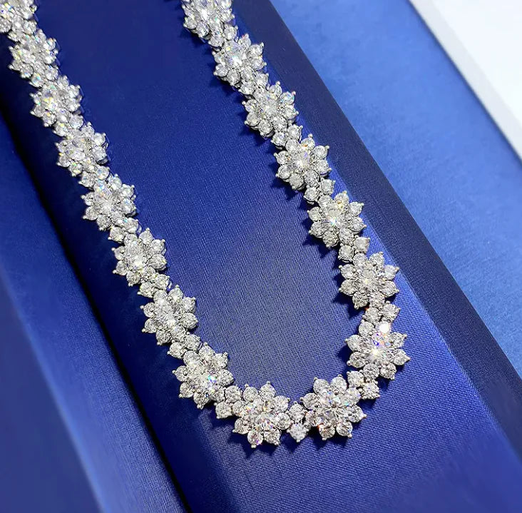 Sterling Silver Sunflower Necklace – 925 Flower Chain