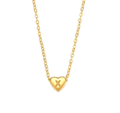 Initial Heart Necklace – 18K Gold Plated Love Pendant